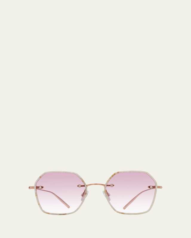 Rhonda Rose Gold Titanium & Acetate Square Sunglasses